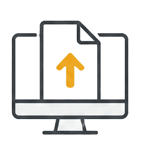 データ入稿を表すアップロードのイラスト
